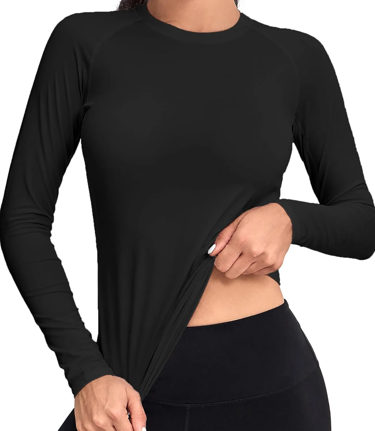 TELALEO 4 Pack Women's Thermal Shirts Fleece Lined Athletic Tops Long Sleeve Compression Workout Baselayer for Cold Weather