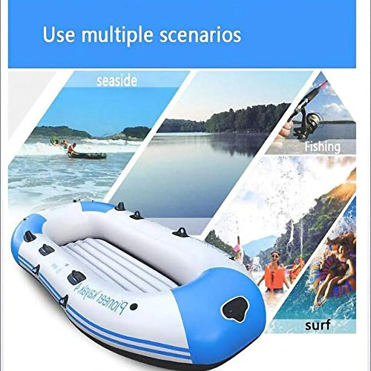 TEmkin Adult Inflatable Boat, Rubber Boat, Inflatable Kayak Kit, Inflatable Kayak, Fishing Boat Kayak (One Color 235 * 135 * 36cm)
