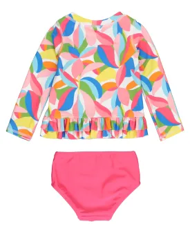 Tropical Adventure L/S Rash Guard 2-Piece Bathing Suit