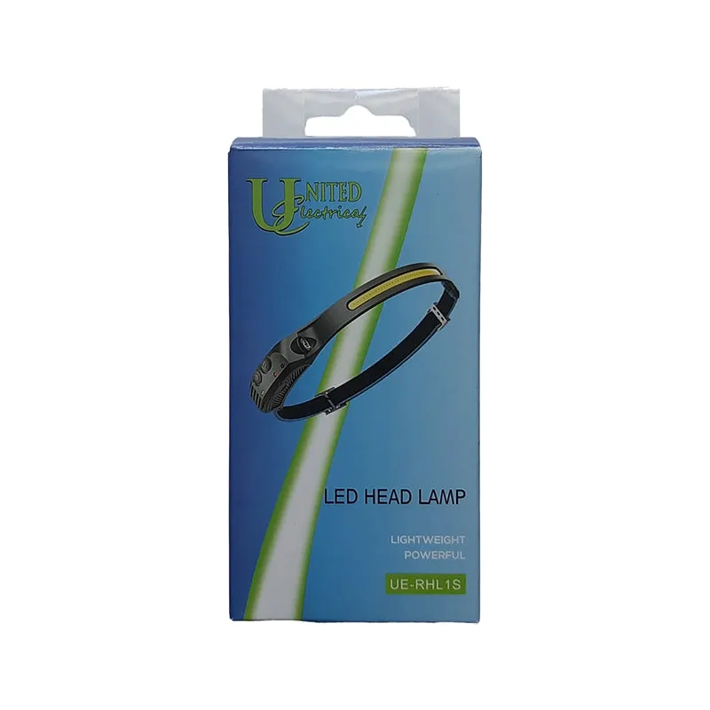 UNITED ELECTRICAL LED Headlamp Light Sensor IPX6 Rechargeable Type-C