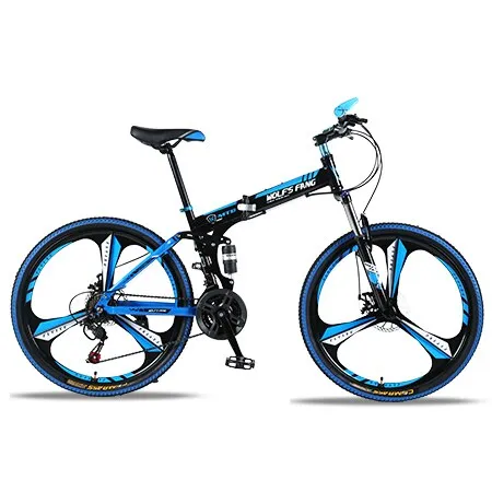 wolf's fang Mountain bike 21speed 26" inch folding bike road bike unisex full shockproof frame bicycle front and rear mechanic