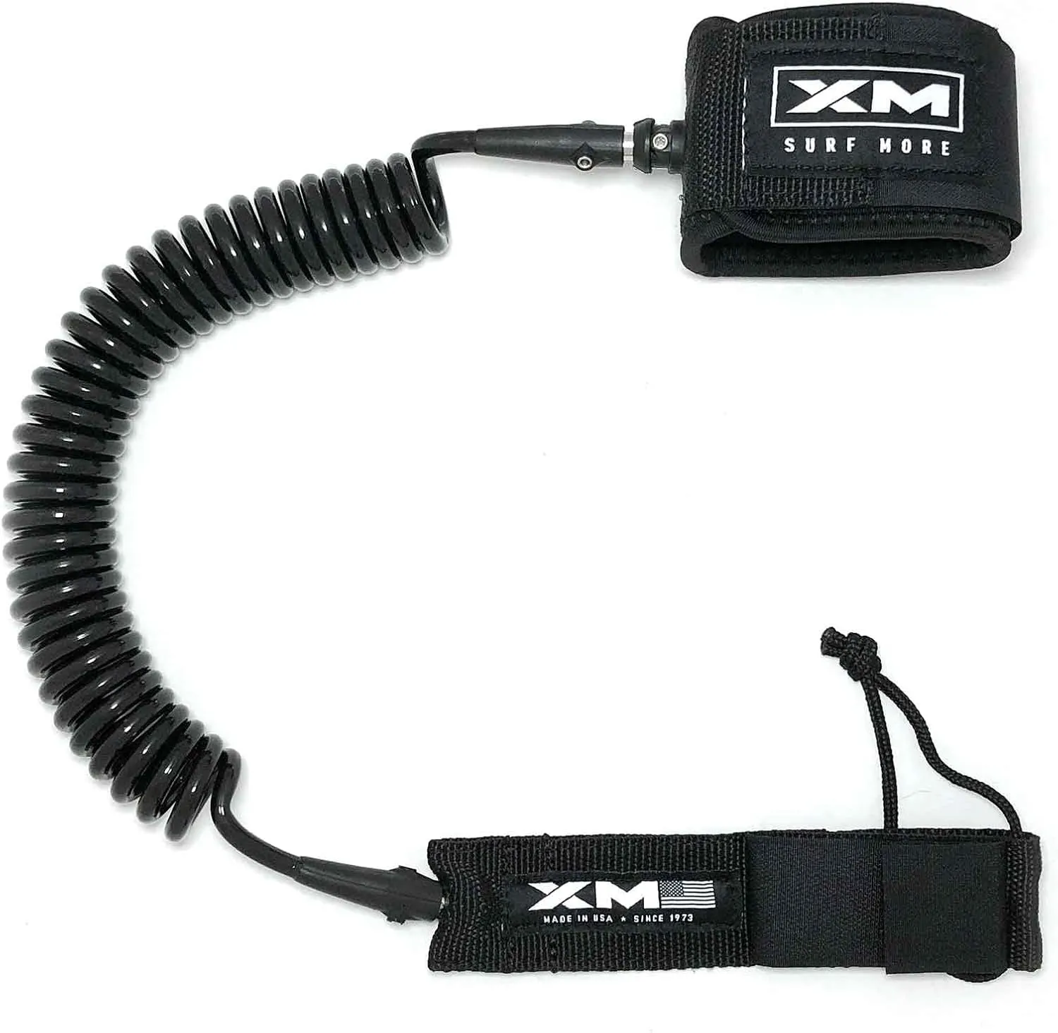 XM Stand-UP Paddle (SUP) 6ft-12ft Leash, Big Wave Cord Thickness (.313in), Key Pocket, Unbreakable Swivels, Detachable Railsaver, Made in USA